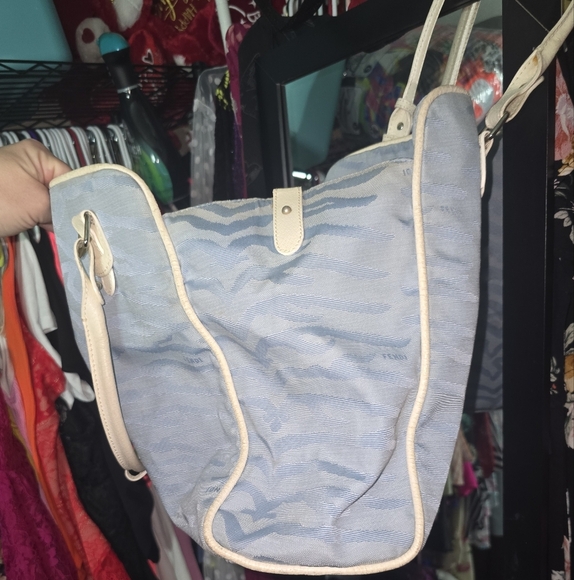 ๐๐๐๐NEED GONE TAKN OFFERS RARE vintage Authentic Tiger striped Fendi tote - Picture 6 of 14